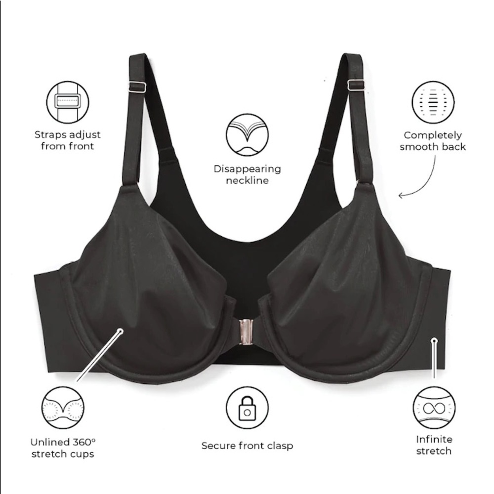 ROSE SOMA Bra Vanishing 360 Unlined Front Clasp Underwire - Picture 5 of 9